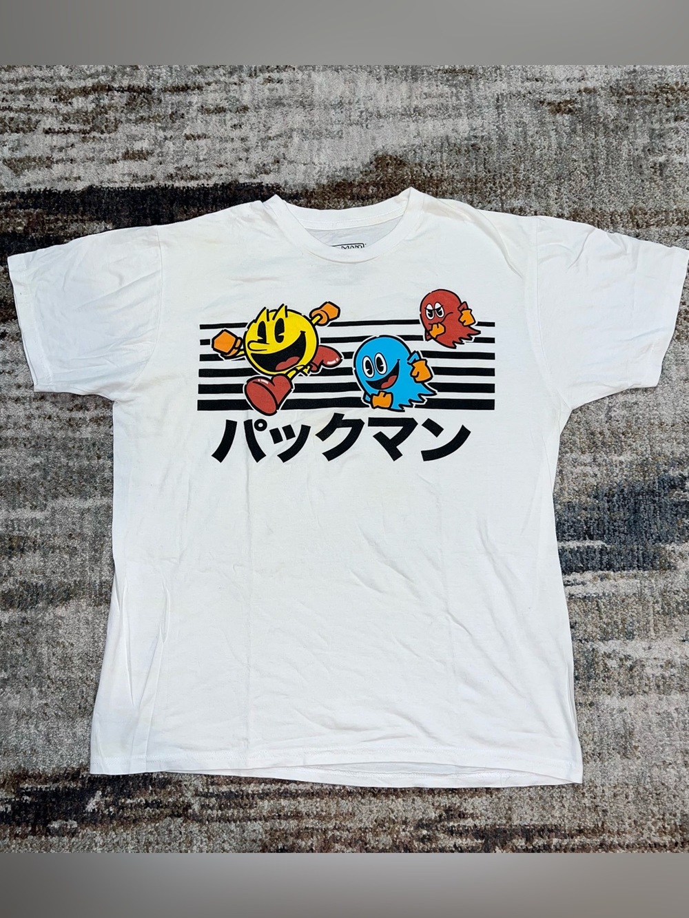 NEW PAC-MAN Chased by Ghosts Tee White  T-Shirt